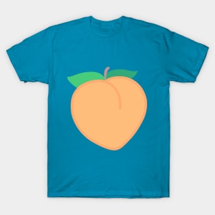 Peach Fruit Vegan Emoji Modern Minimalist Abstract Art T-Shirt